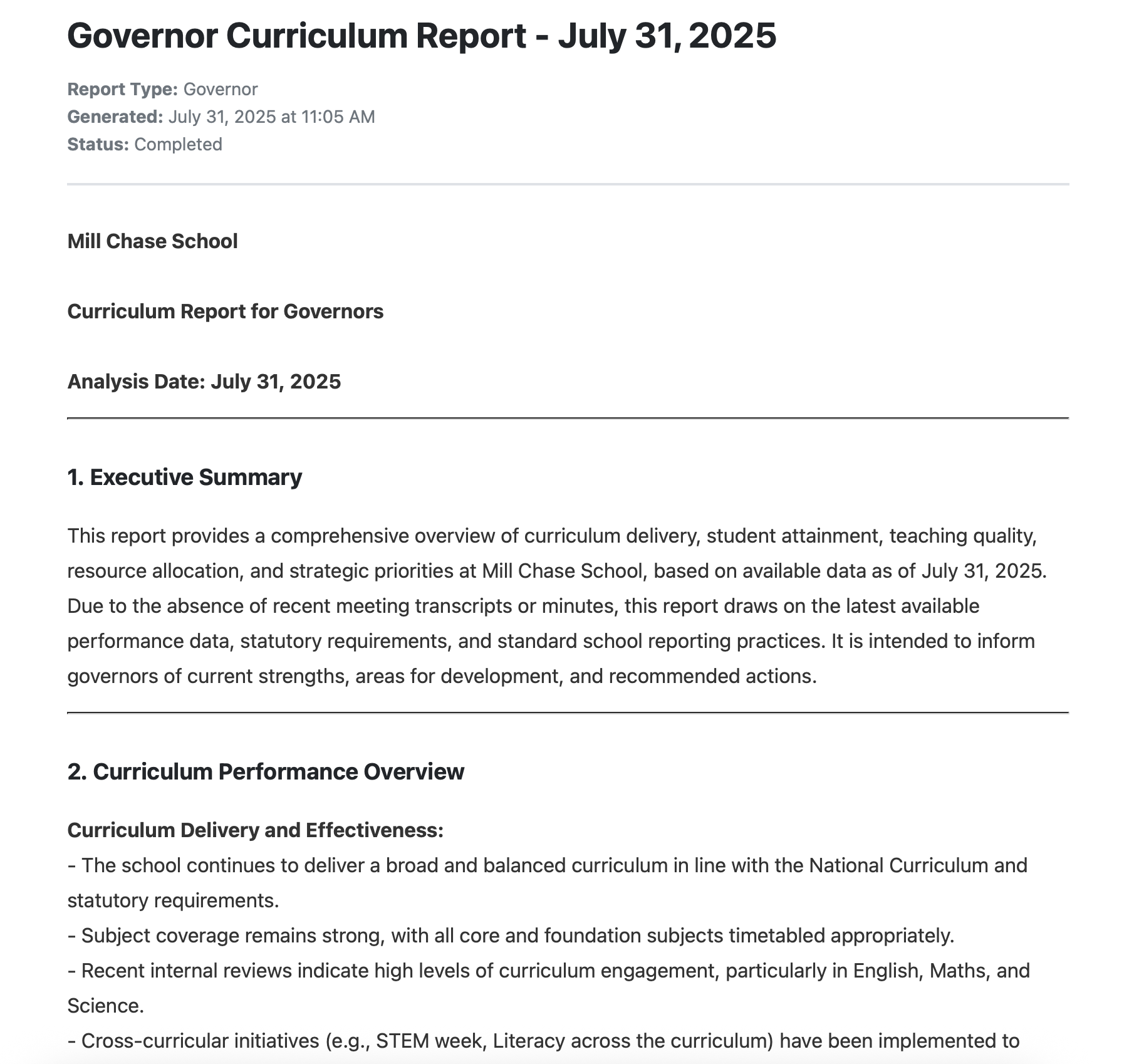 AI assistant generating reports